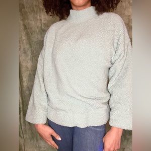 Turquoise Mockneck Gap Sherpa 3/4 Sleeve Sweatshirt